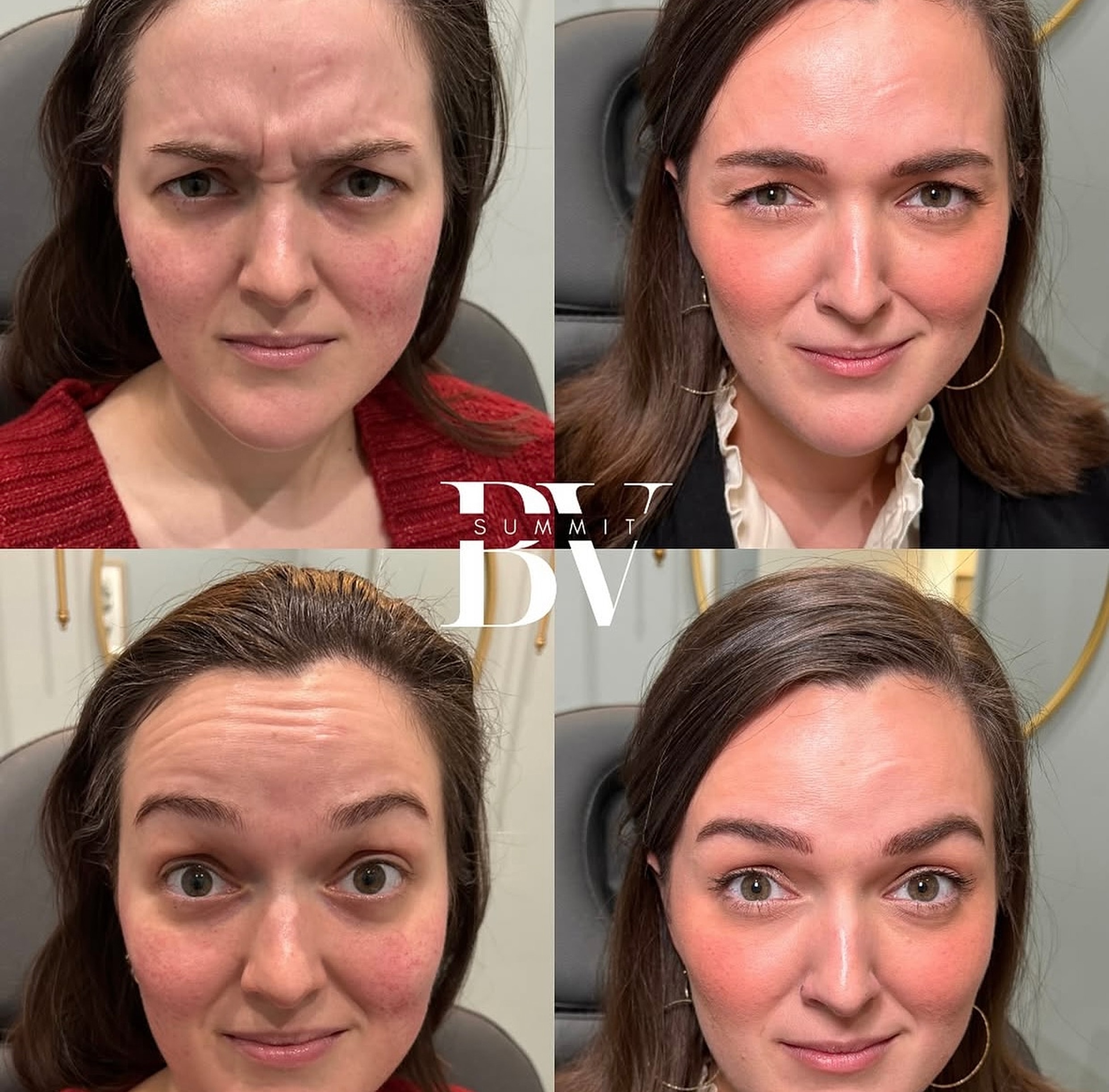 Before and after facial expression transformation images.