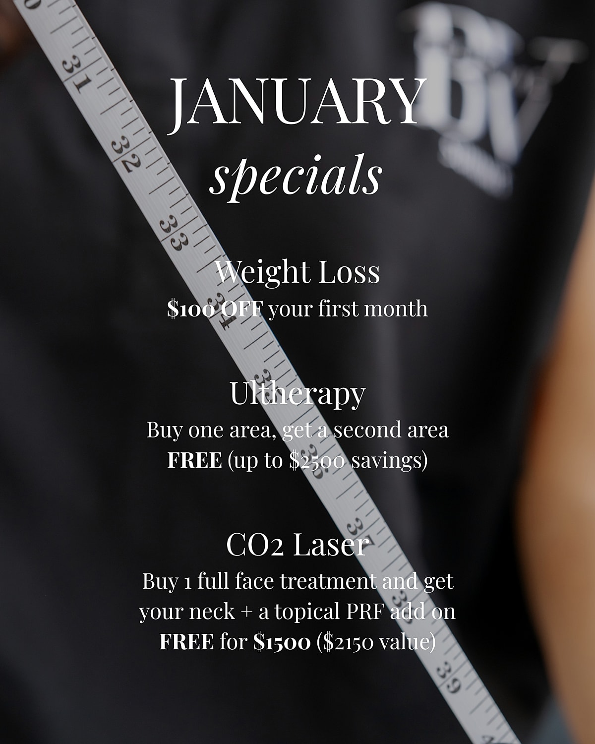 November specials for skincare treatments and products.